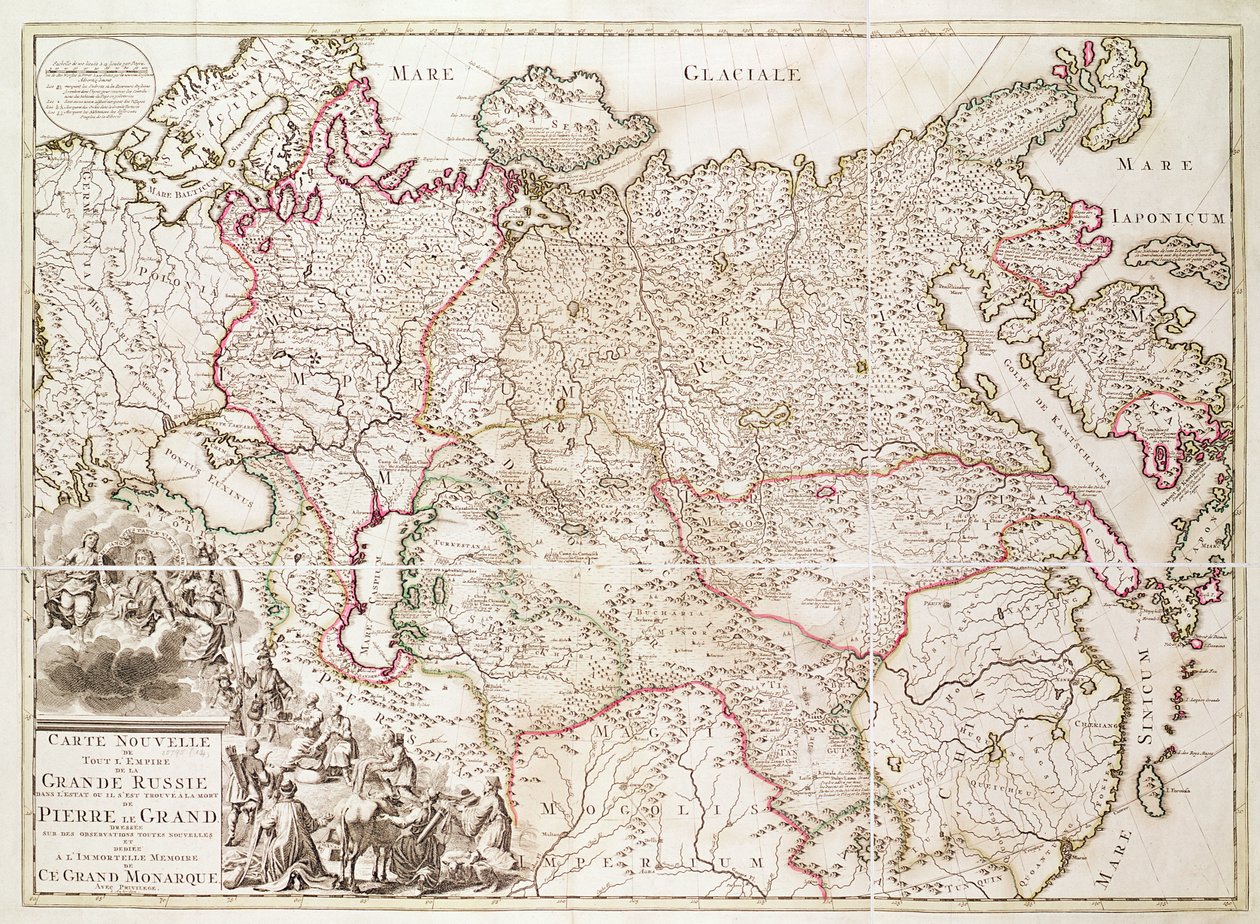 Rússia, c.1725 (gravura colorida à mão) de French School