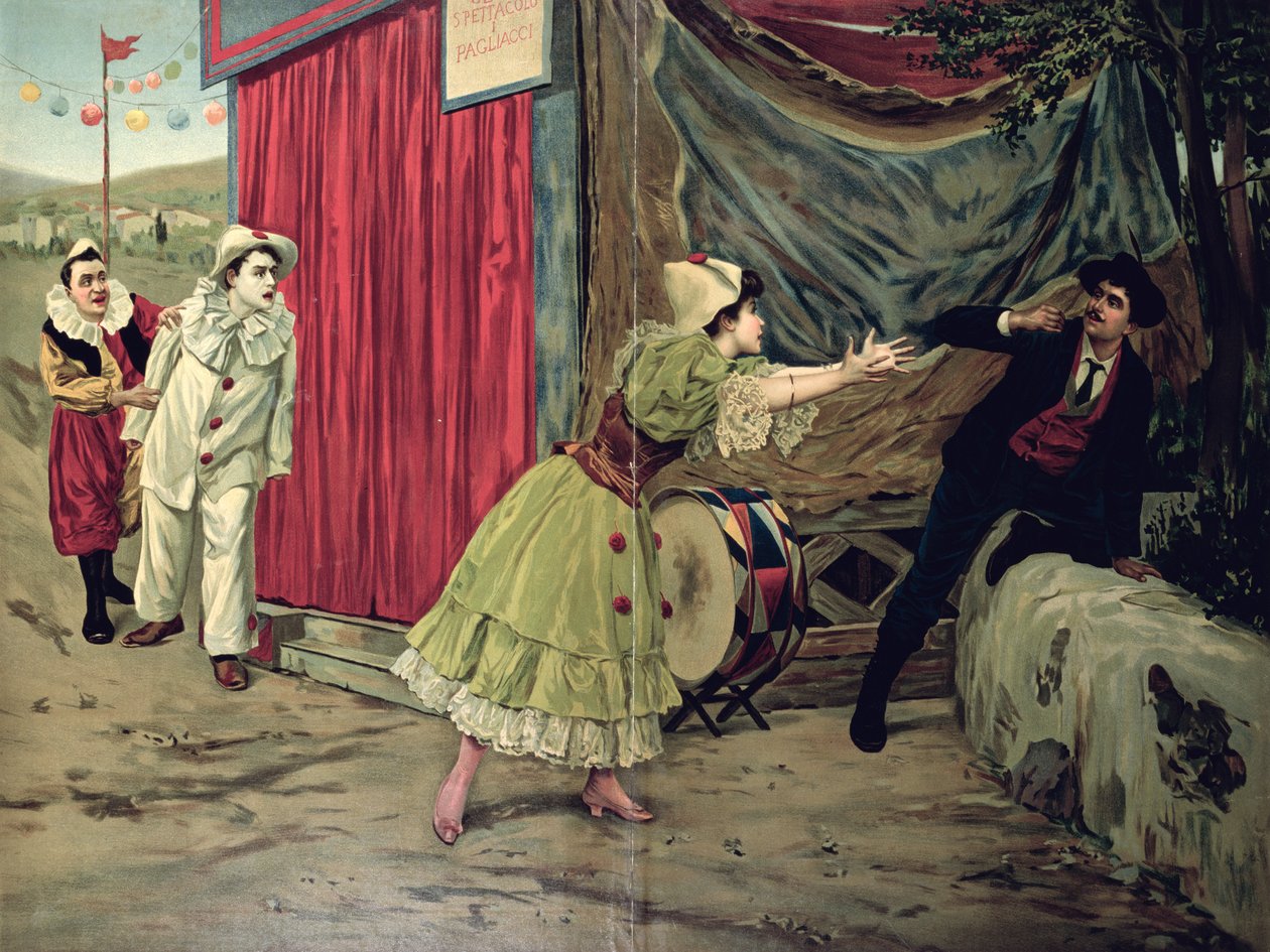 Cena da ópera &39;Pagliacci&39; de Ruggiero Leoncavallo (1857-1919) de French School