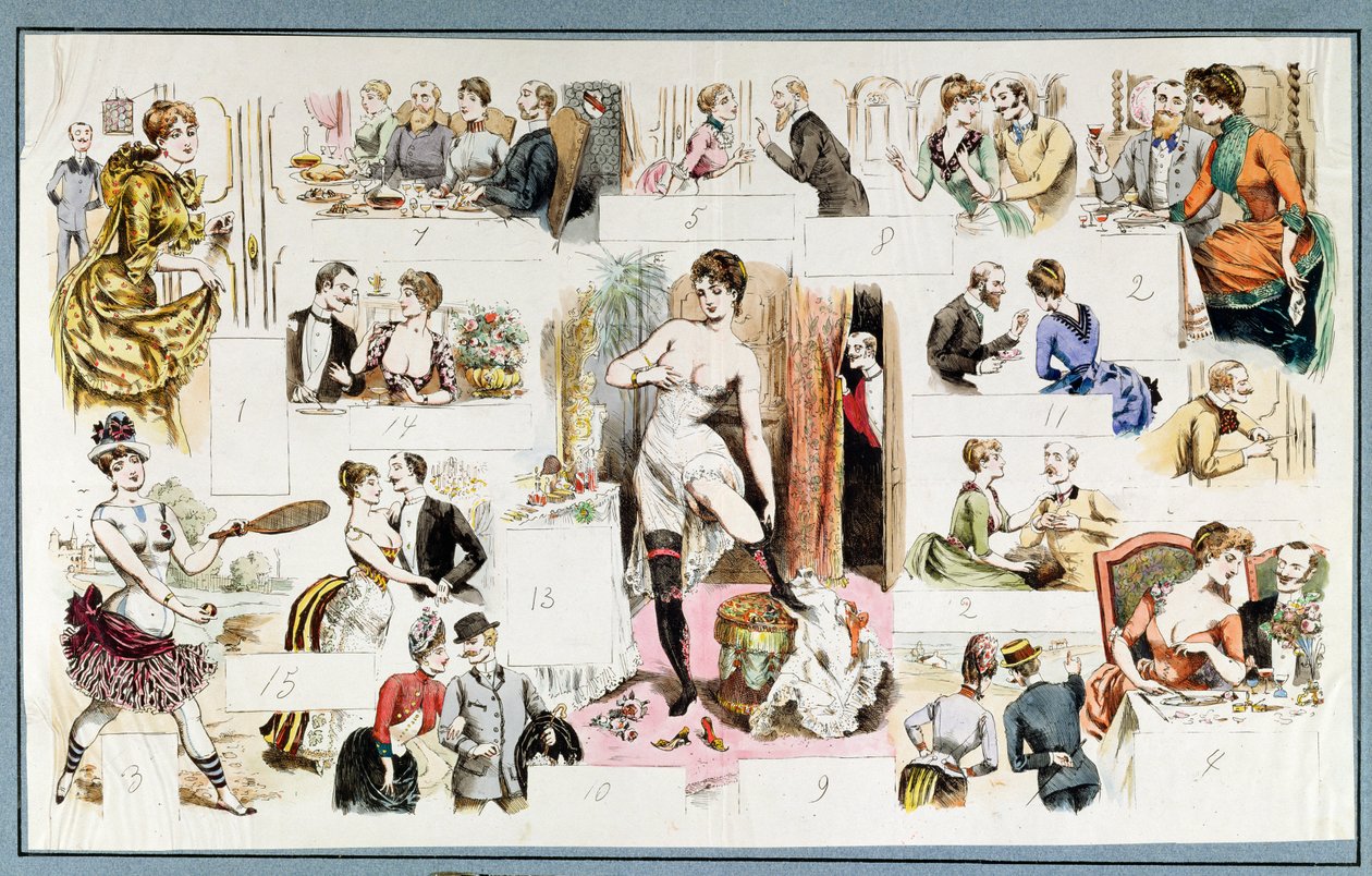 Cenas da vida cotidiana de uma cortesã, c.1880 de French School