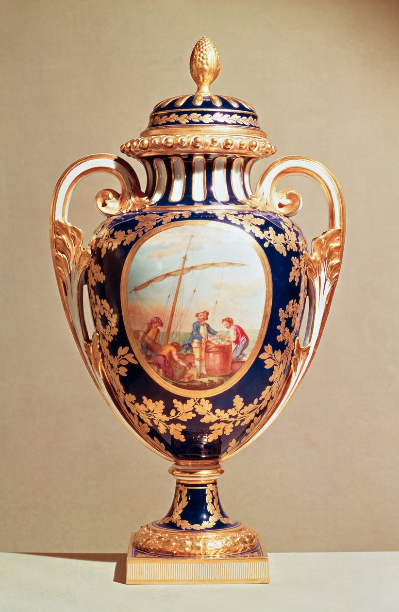 Vaso Sevres, meados do século XVIII (porcelana) de French School