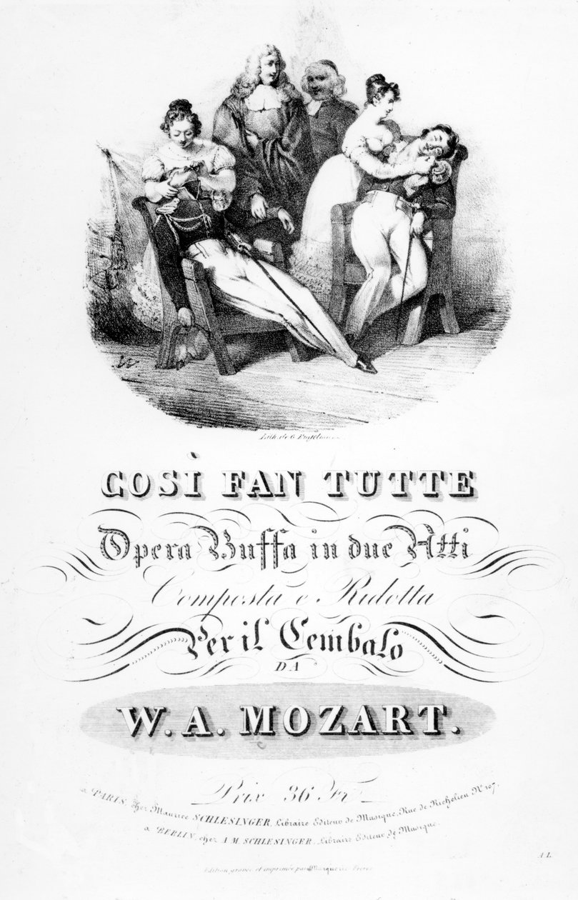Partituras para &39;Cosi Fan Tutte&39; by Mozart de French School