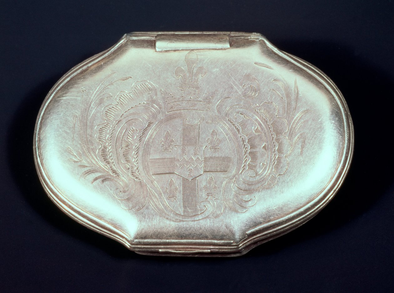 Caixa de rapé gravada com um brasão, c.1820 (prateado) de French School