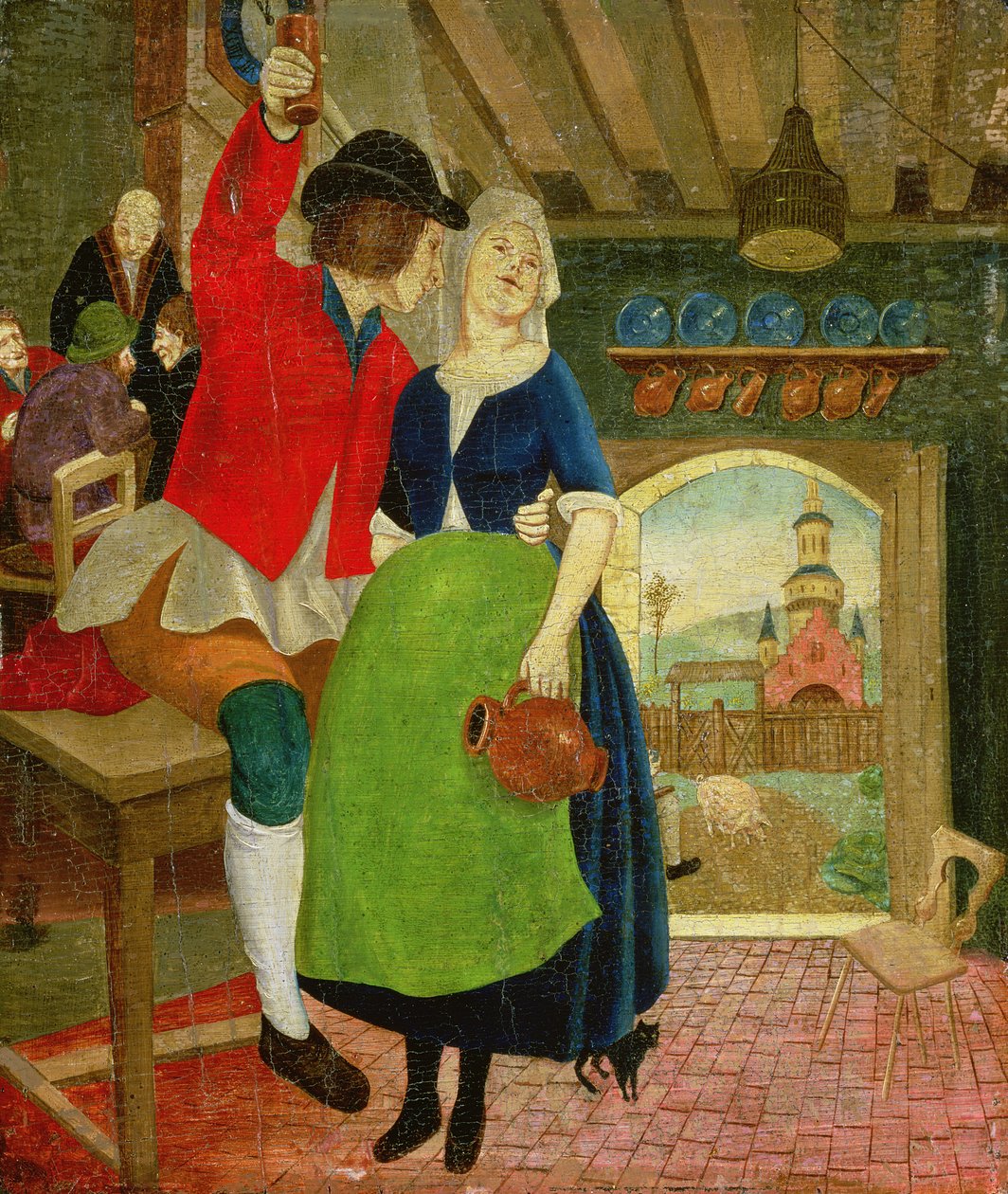 Cena da taberna (tempera no painel) de French School