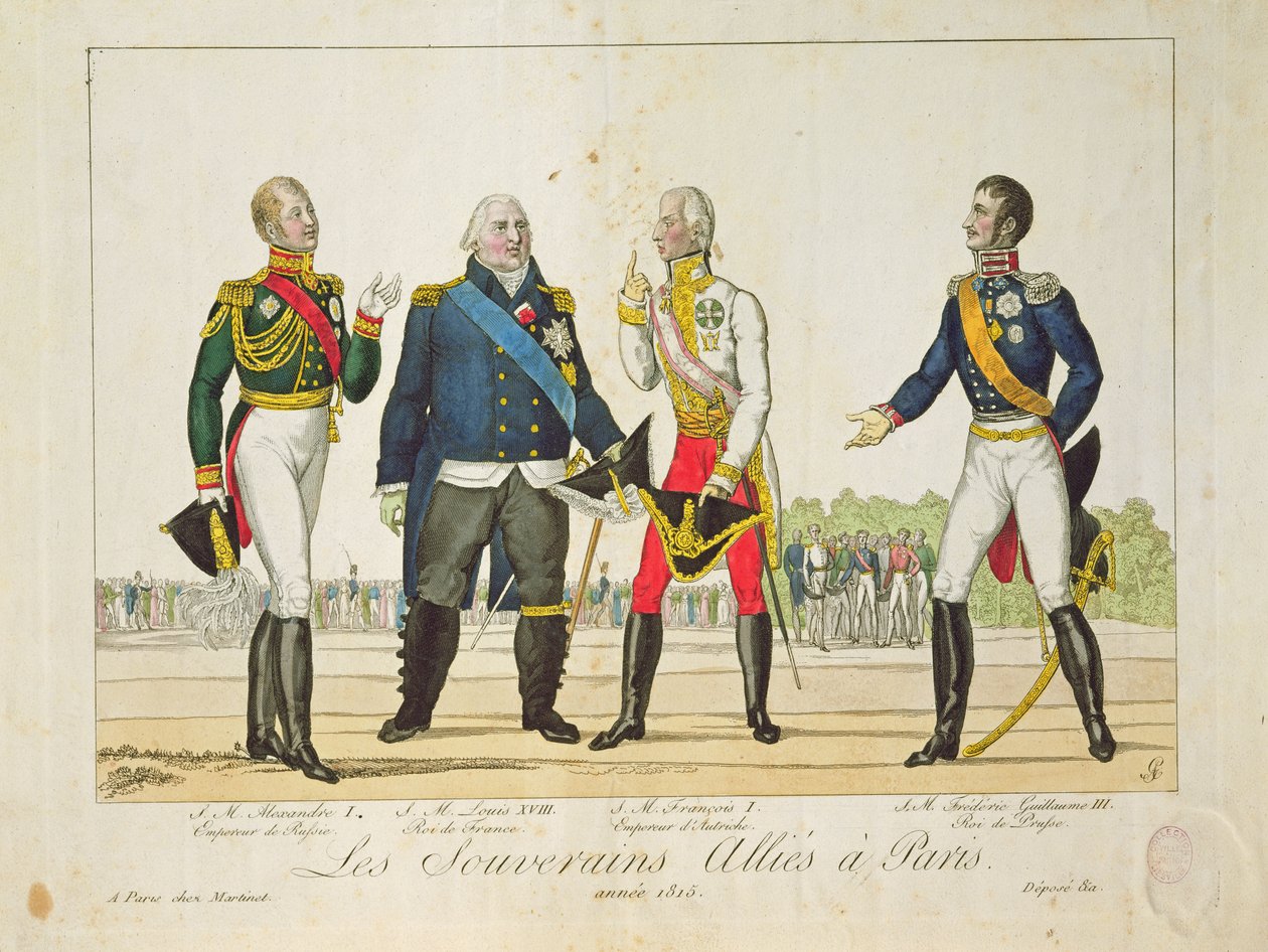 Os soberanos aliados em Paris em 1815 de French School