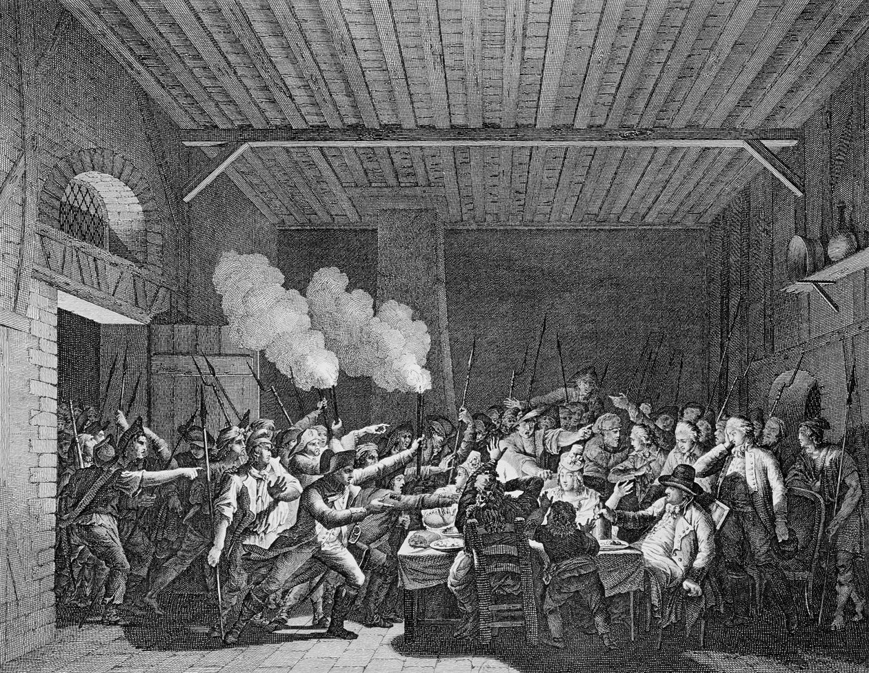 A prisão de Luís XVI (1754-93) em Varennes, 22 de junho de 1791 de French School