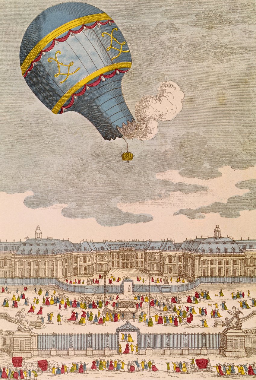 O experimento de balonismo no Chateau de Versailles, 19 de setembro de 1783 de French School