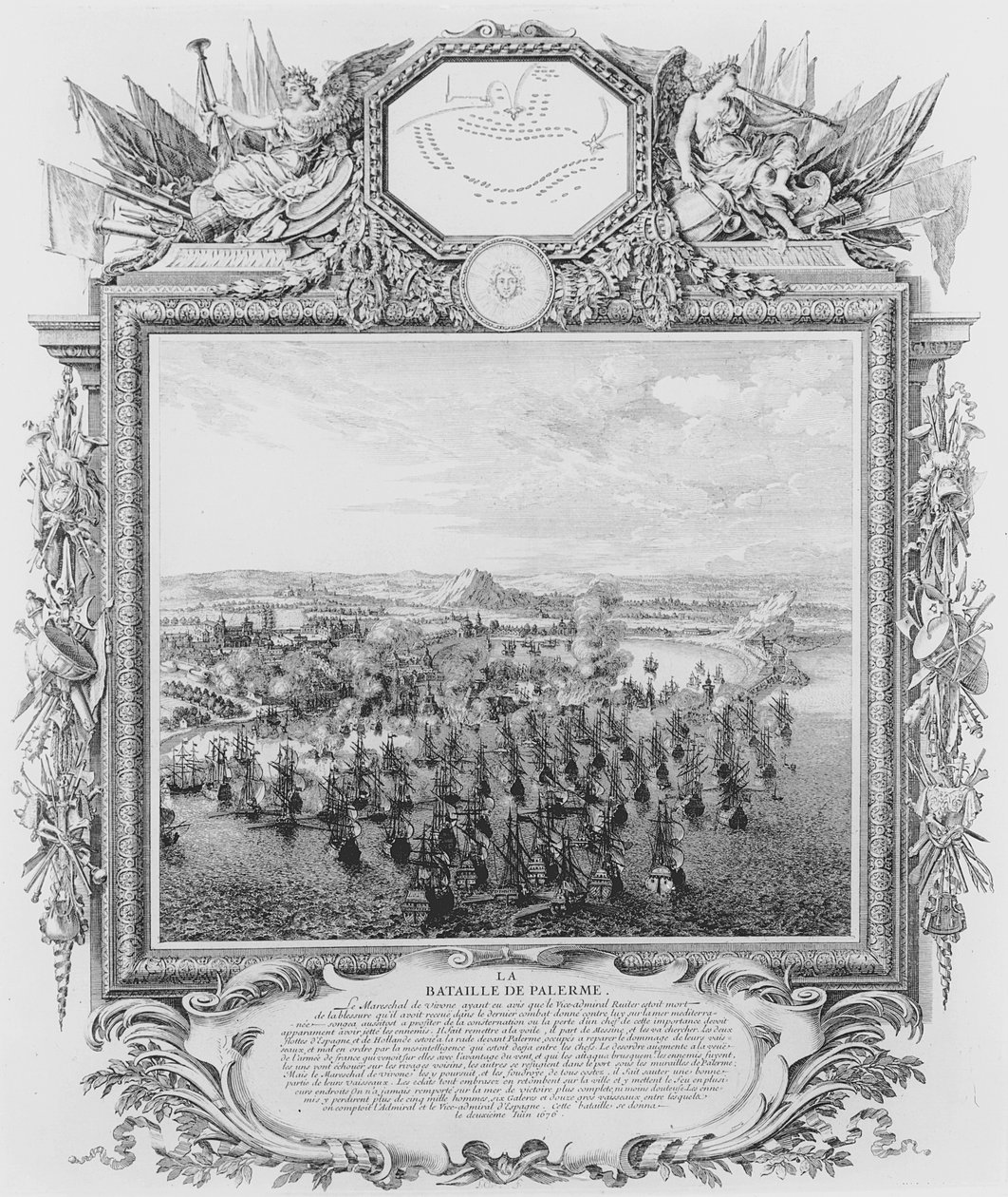 A Batalha de Palermo, junho de 1676 de French School