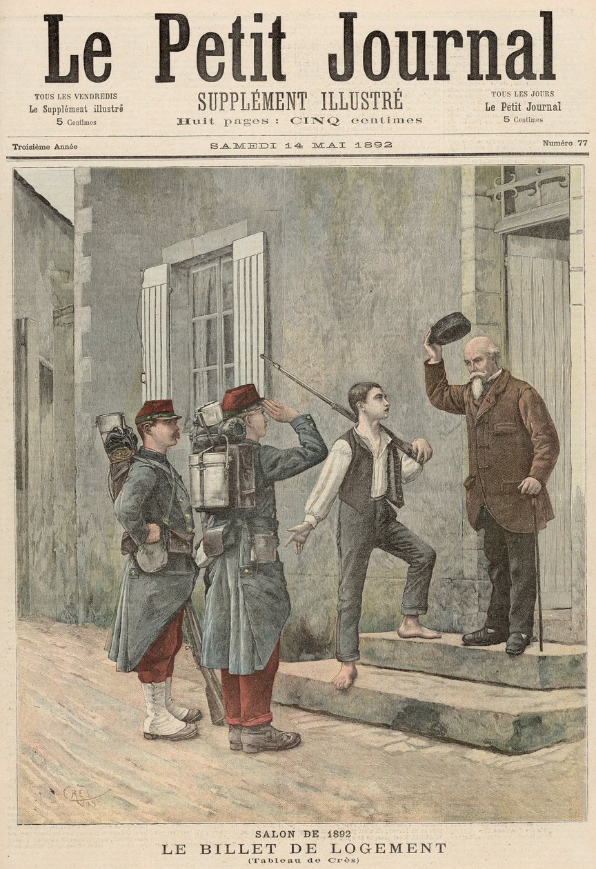 The Billet, depois de uma pintura de Cres, de &39;Le Petit Journal&39;, 14 de maio de 1892 de French School