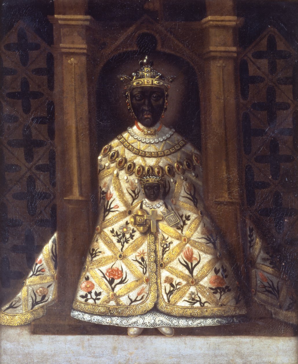 A Virgem Negra na Chadaraita dada por Luís XI (1423-83) de French School