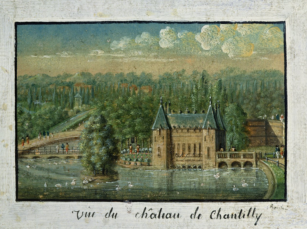 O Chateau de Chantilly (óleo sobre papel) de French School