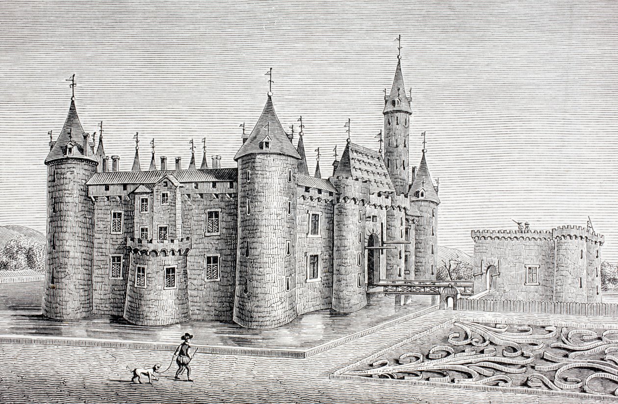 O Chateau de Rambouillet, França, depois de uma gravura do século XVIII, de "Les Arts au Moyen Age", publicado em 1873 de French School