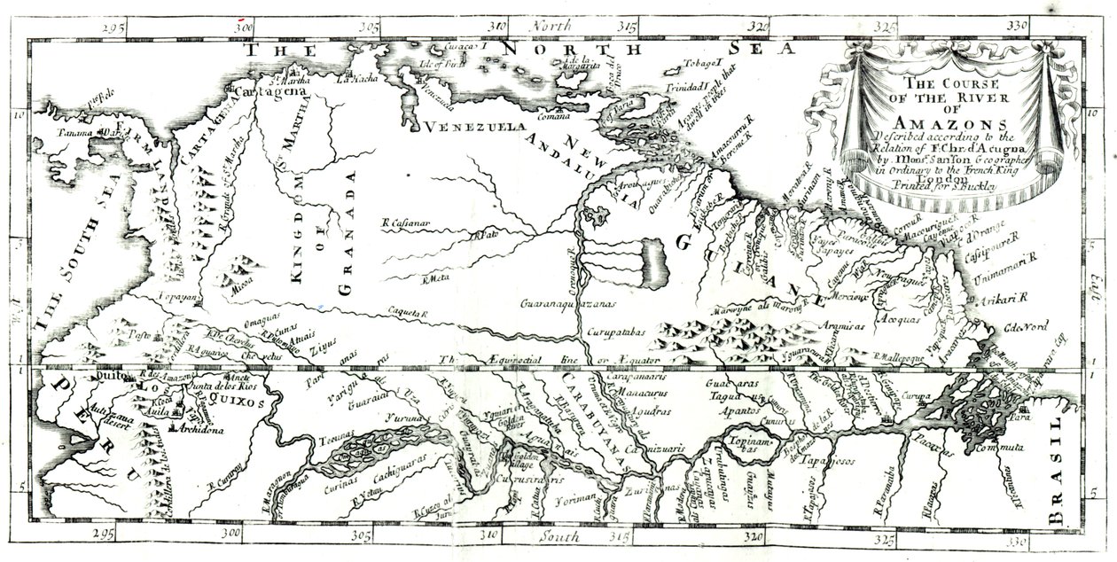 O curso do rio Amazonas, 1698 de French School