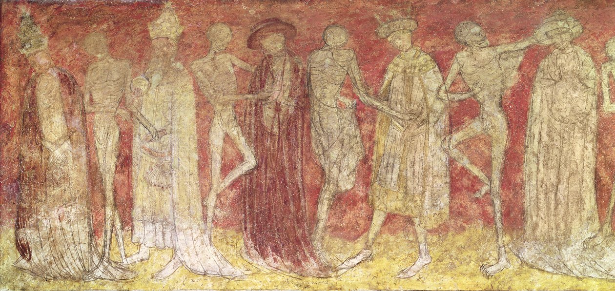 A Dança da Morte, do coro (tempera na pedra) de French School
