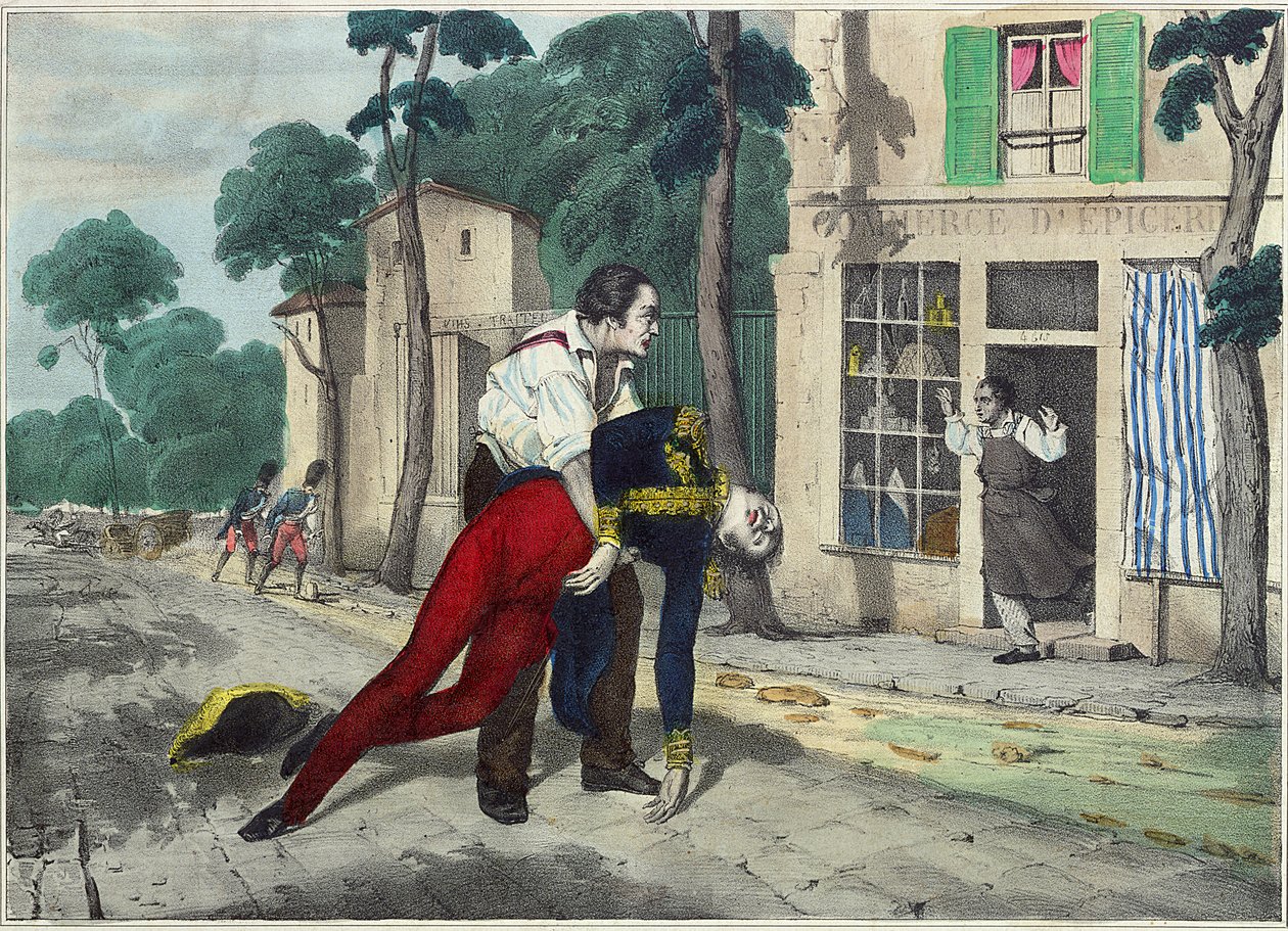 A Morte de Ferdinand Philippe Louis (1810-1842) Duque de Orleans em Neuilly, 13 de julho de 1842 de French School