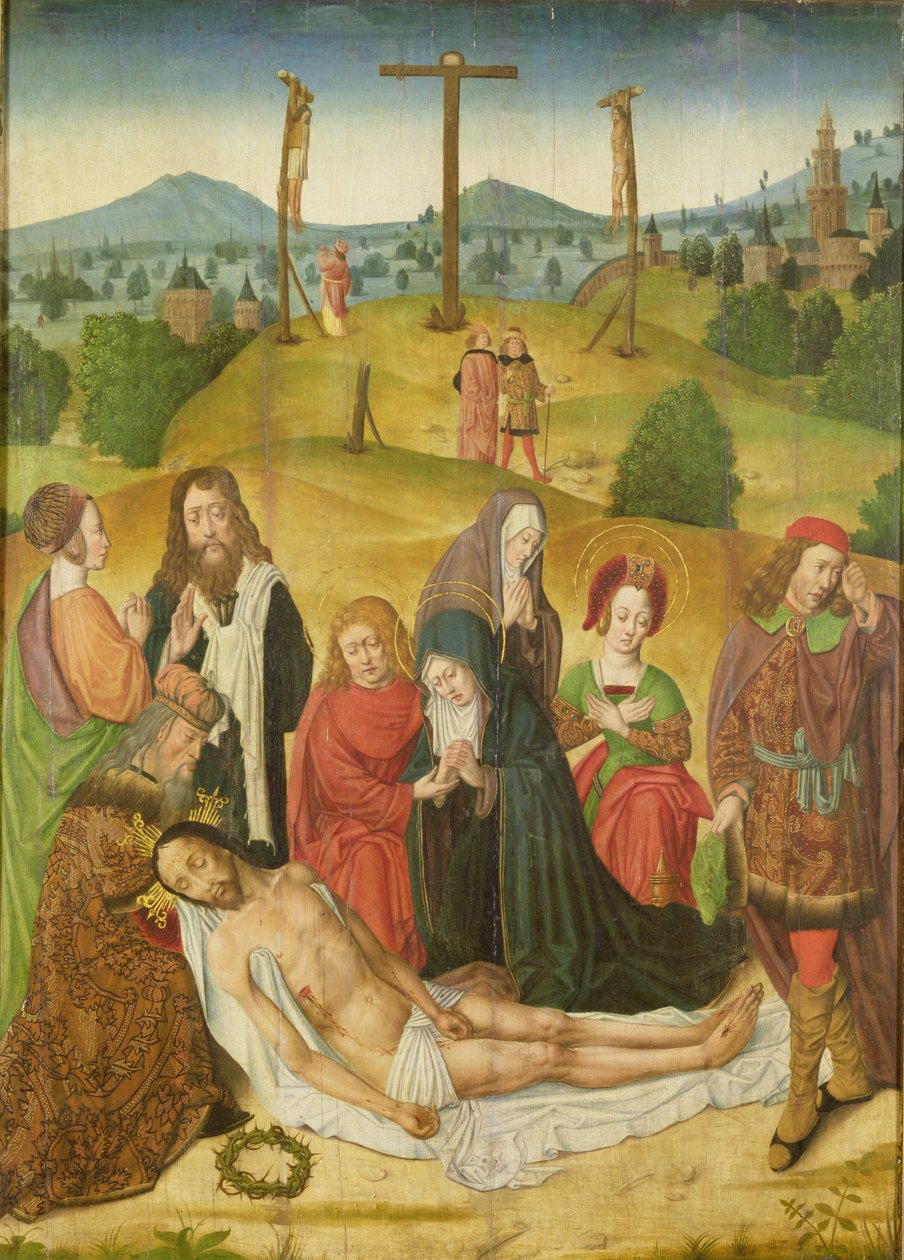 A Deposição, painel central do tríptico, do final do século XV ao início do século XVI (ver 69684 e 69685) de French School