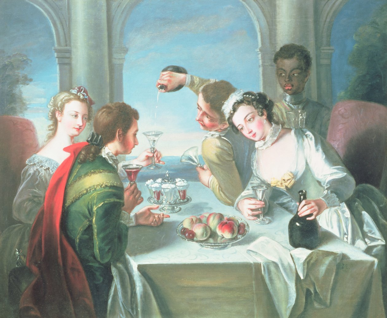 Os Cinco Sentidos: O Sentido do Gosto, depois de Philippe Mercier (1689-1760) de French School
