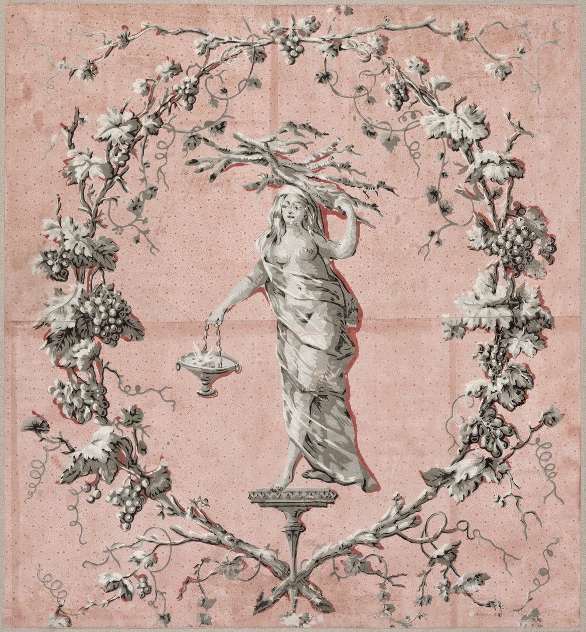 As Quatro Estações: Inverno, c.1785 (papel de parede) de French School