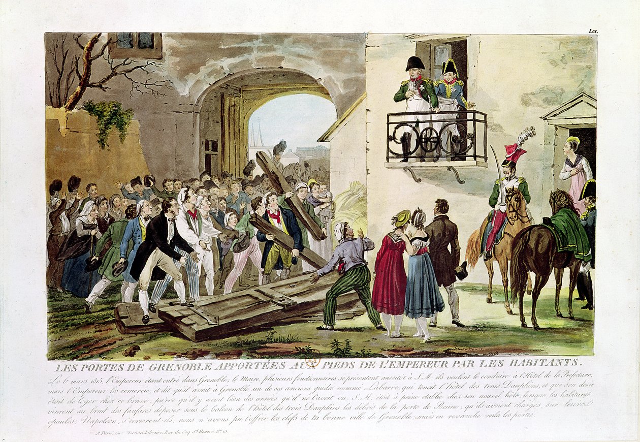 Os Habitantes Depositando as Portas de Grenoble aos Pés do Imperador, 6 de março de 1815 de French School
