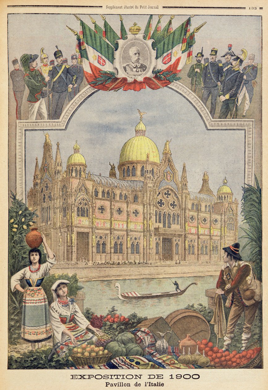 O Pavilhão Italiano na Exposição Universal de 1900, Paris, ilustração de &39;Le Petit Journal&39;, 29 de abril de 1900 de French School