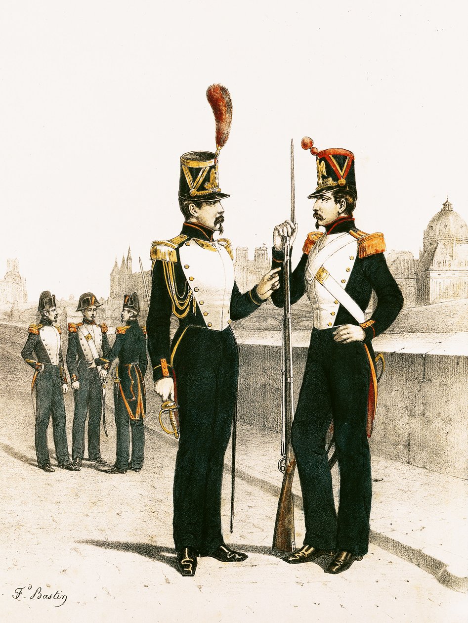 Guarda parisiense de Municipale, formada em 29 de julho de 1830 de French School