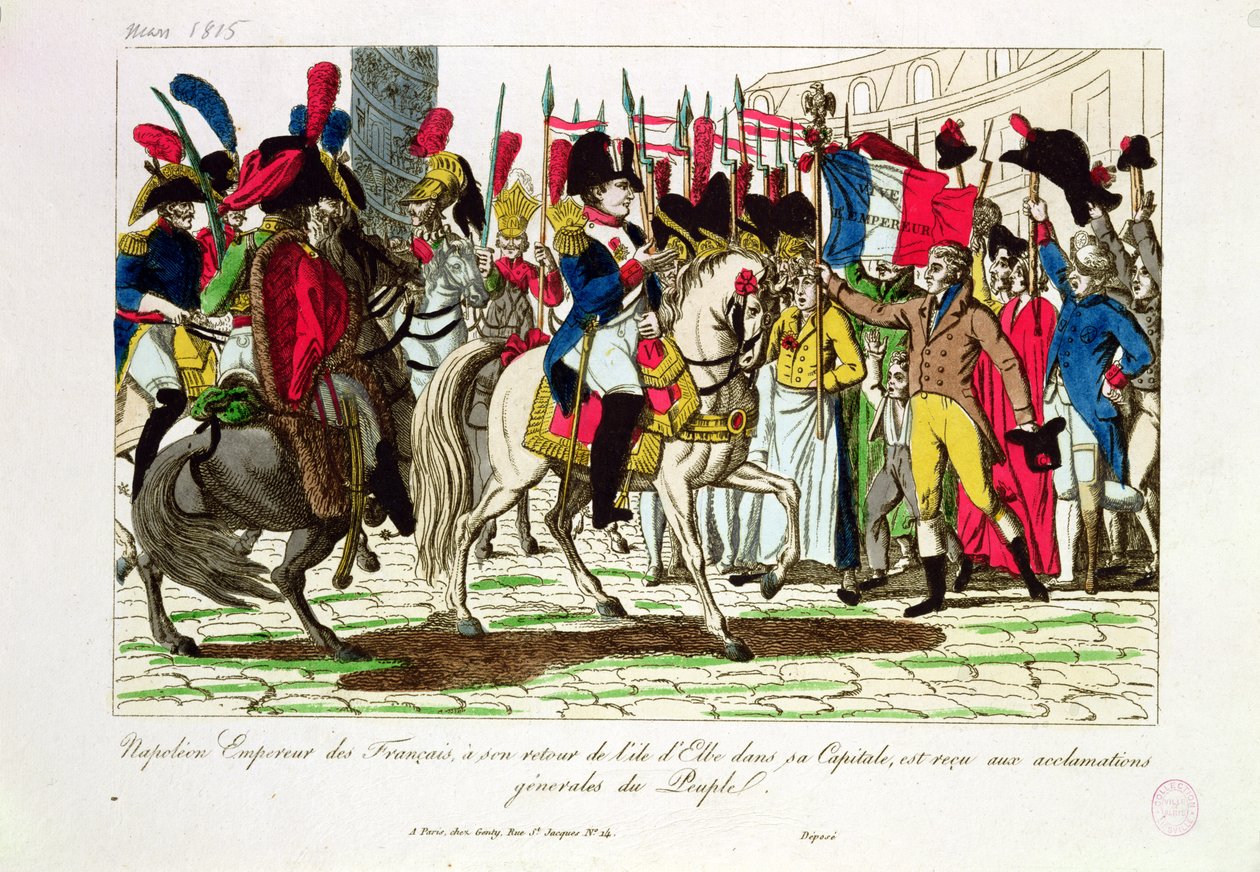 O povo de Paris aclamando Napoleão (1769-1821) em seu retorno de Elba em 1815 de French School