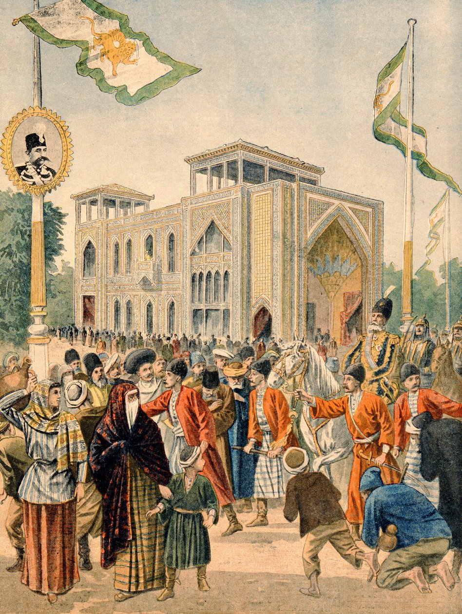 O Pavilhão Persa na Exposição Universal de 1900, Paris, ilustração de &39;Le Petit Journal&39;, 17 de junho de 1900 de French School