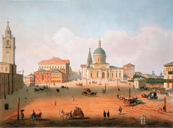 O Palácio Peter em Moscou, impresso por Jacottet e Bachelier, 1830 de French School