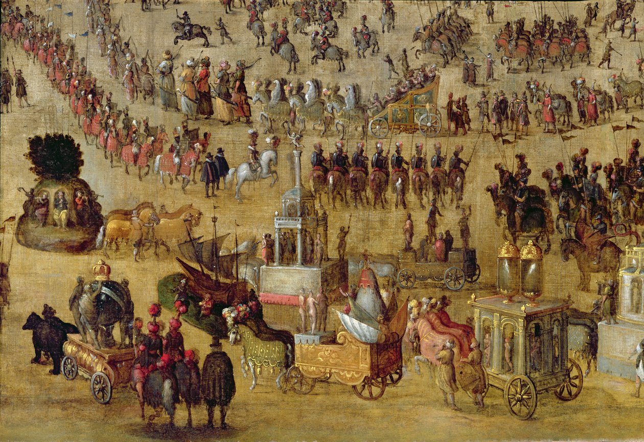 A Place Royale e o Carrossel em 1612 (detalhe de 161010) de French School