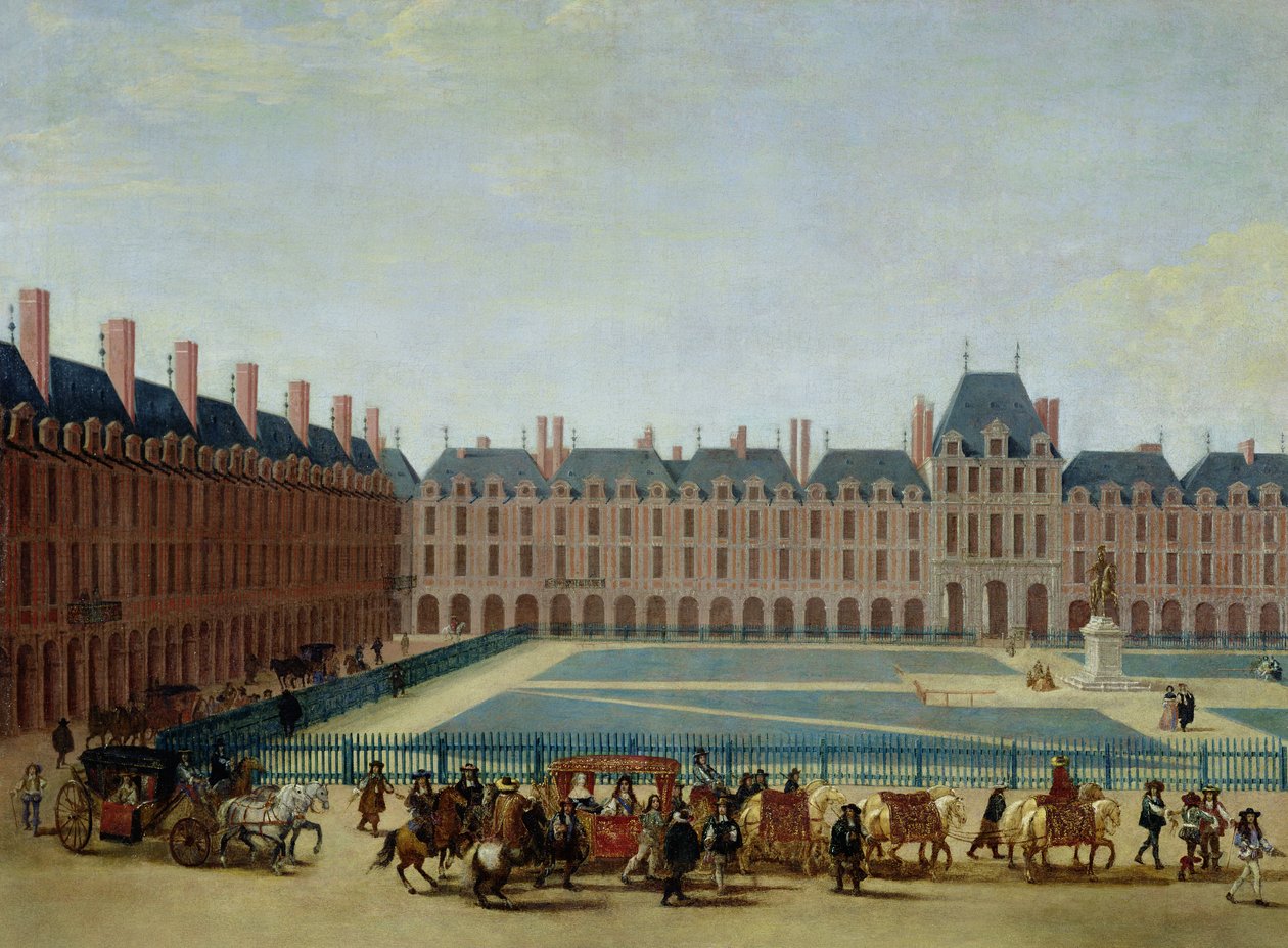 A Place Royale com a Carruagem Real, c.1655 de French School