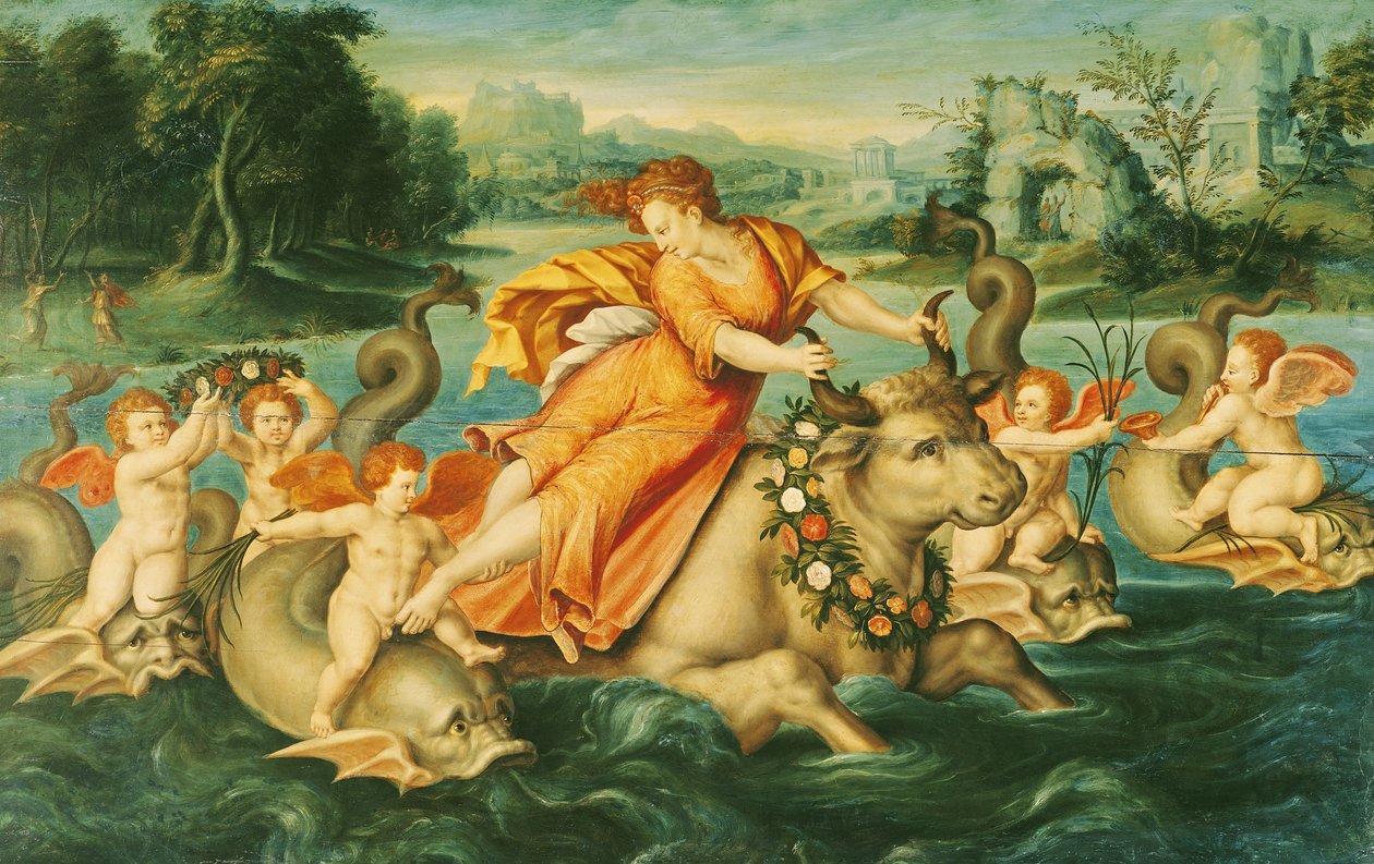 A violação de Europa (painel) de Jean the Elder Cousin