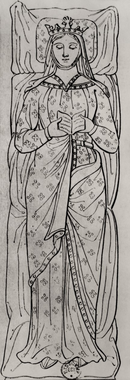 A Eleanor Recumbant de Aquitaine (c.1122-1204) (detalhe de 158139) de French School