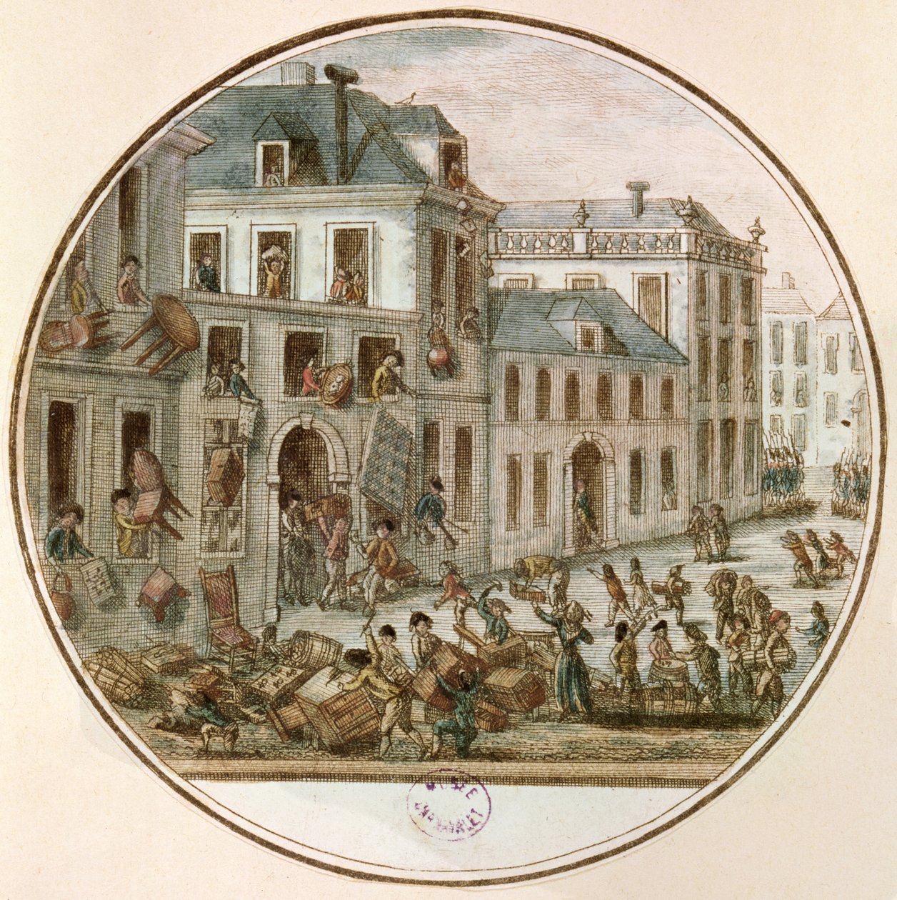 O motim de Reveillon de abril de 1789 de French School