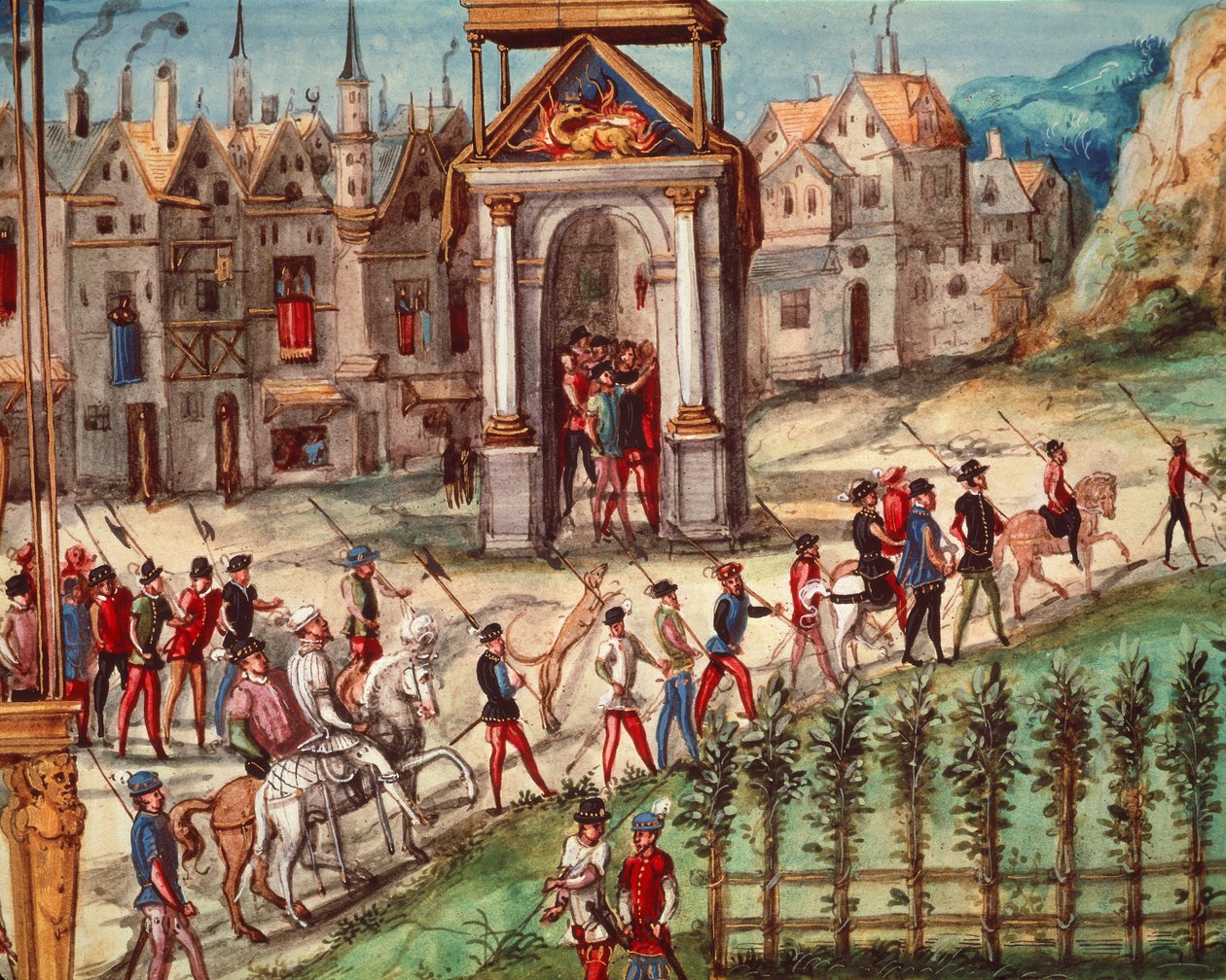 O Festival de Entrada Real de Henri II (1519-59) em Rouen, 1º de outubro de 1550 de French School