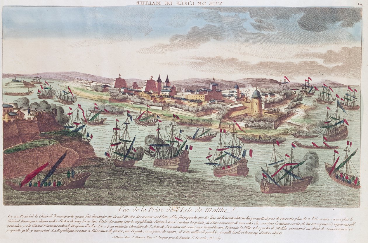 O Cerco de Malta, 12 de junho de 1798 de French School