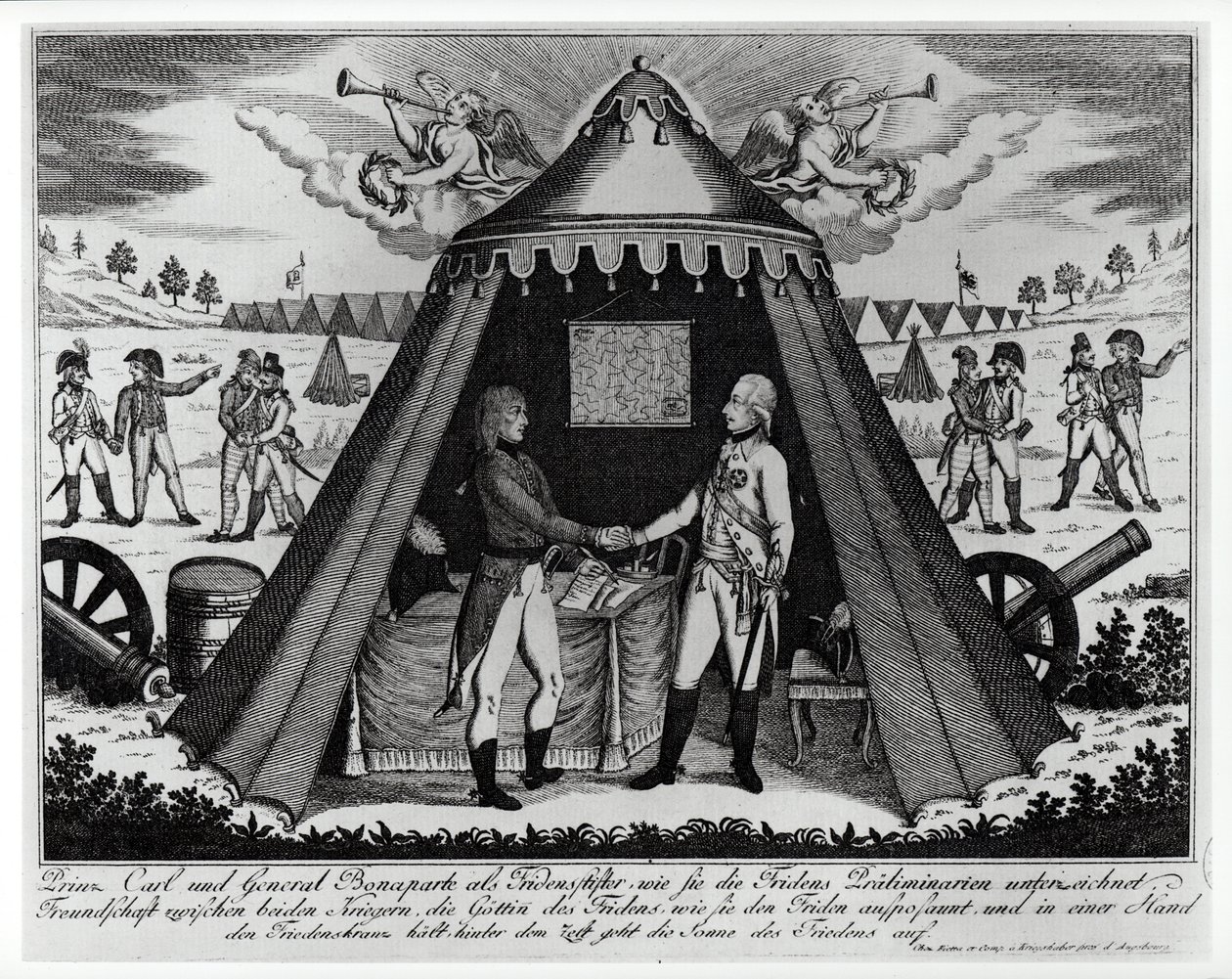 O Tratado de Campo Formio, 18 de outubro de 1797 de French School