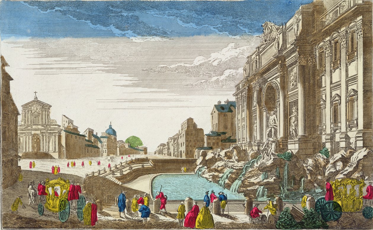 A, trevi, chafariz, roma de French School