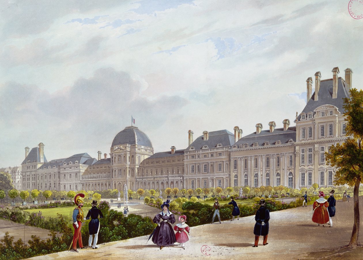 As Tuileries durante a Restauração de French School
