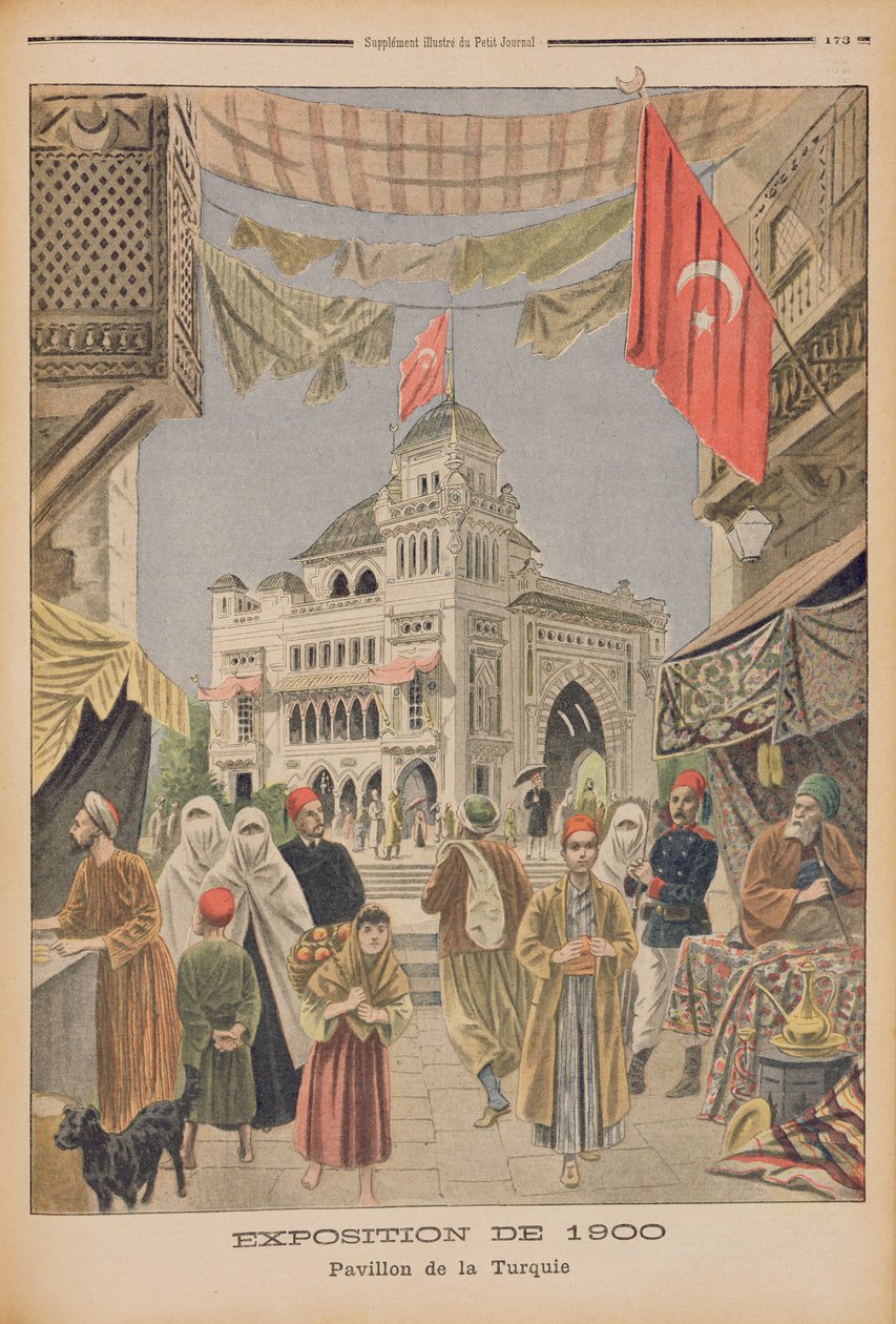 O Pavilhão Turco na Exposição Universal de 1900, Paris, ilustração do &39;Le Petit Journal&39;, 3 de junho de 1900 de French School