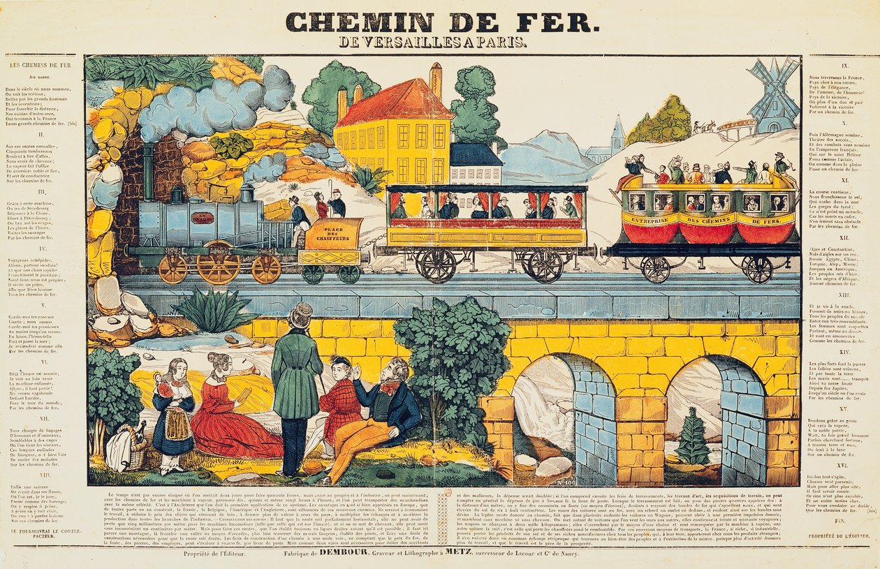 O Versailles para Paris Railway de French School