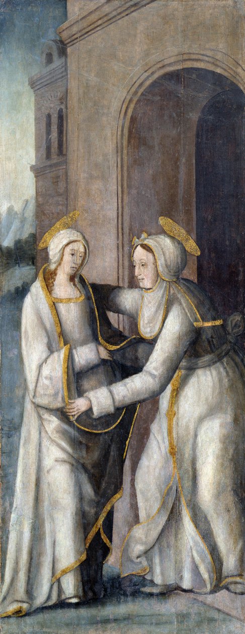 A Visitação, painel da esquerda de um tríptico de French School