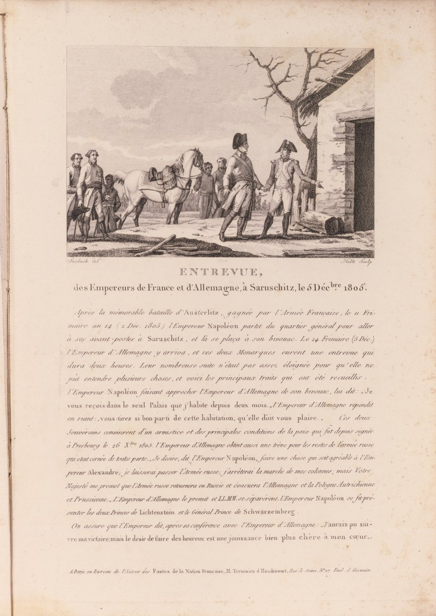 A reunião dos comandantes das forças francesas e alemãs em Schitz, 5 de dezembro de 1805 de French School