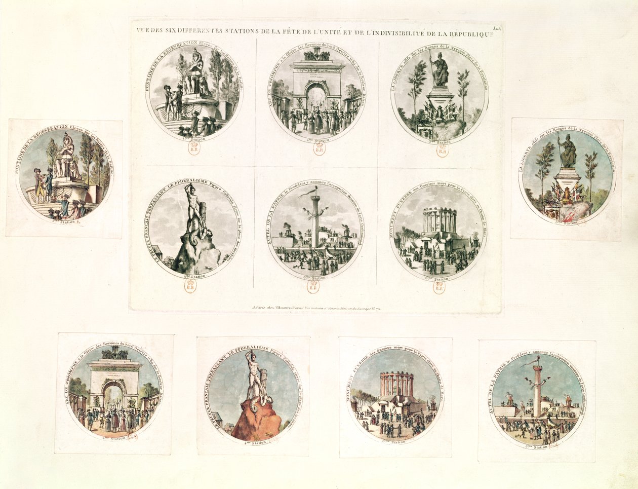 As seis estações do Festival da Unidade e da Indivisibilidade da República, 10 de agosto de 1793 de French School