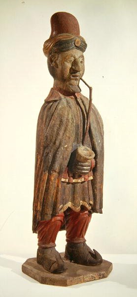 Sinal de tabacaria (madeira policromada) de French School