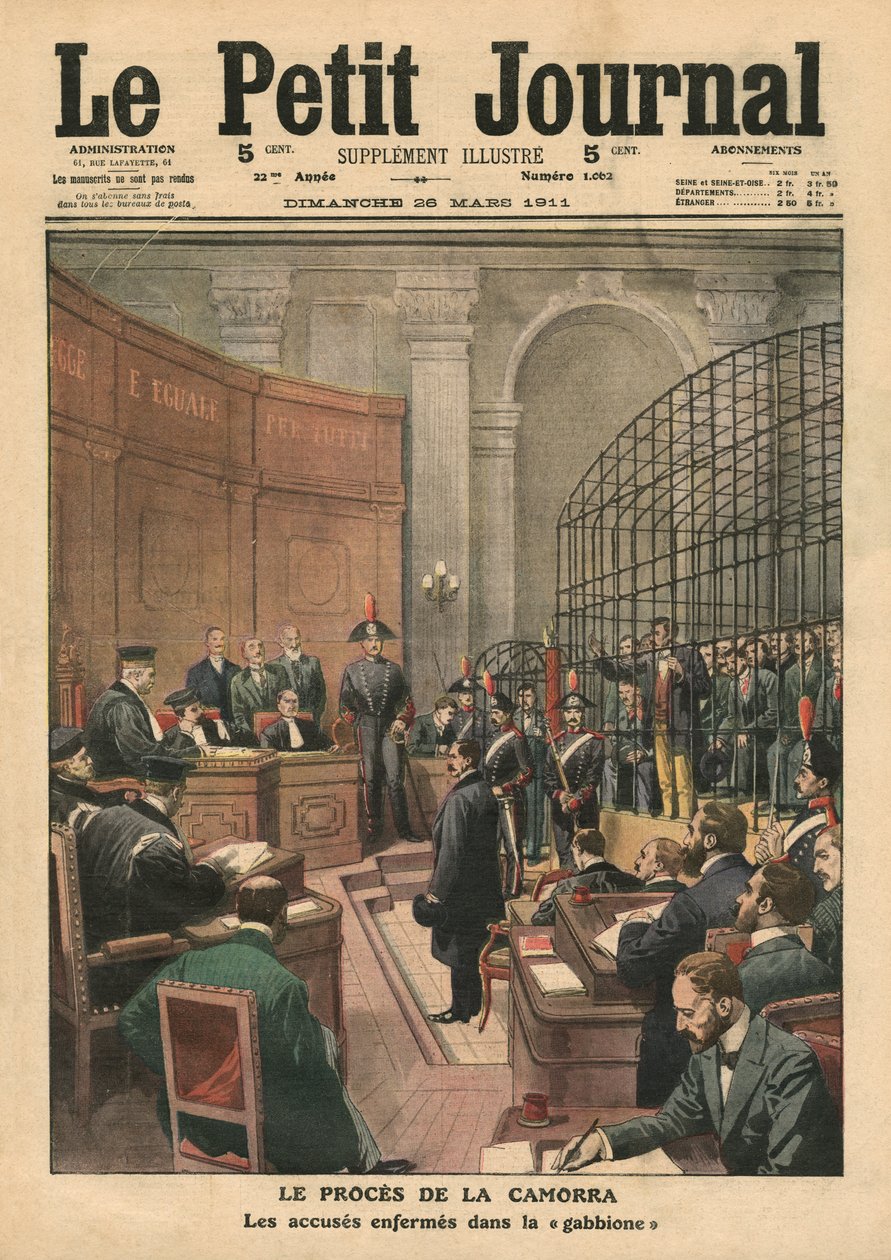 Prova da Camorra, ilustração de &39;Le Petit Journal&39;, suplemento ilustre, 26 de março de 1911 de French School