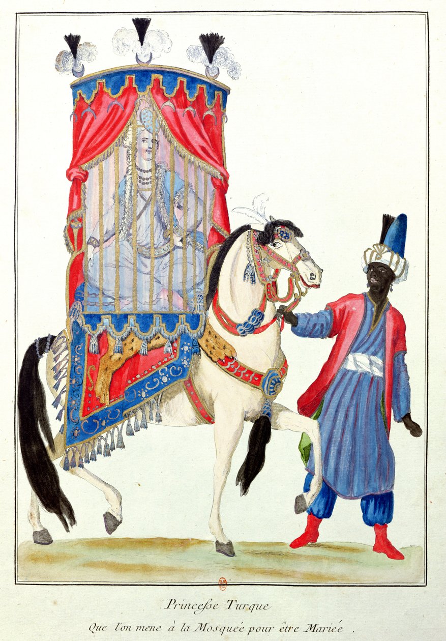 Princesa turca a caminho da mesquita para seu casamento de French School