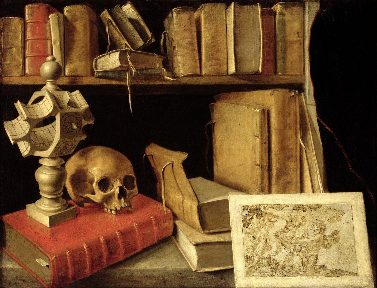 Vanitas com um relógio de sol, c.1626-40 de French School