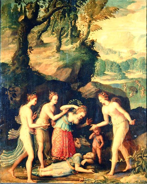 Vênus Chorando pela Morte de Adonis de French School