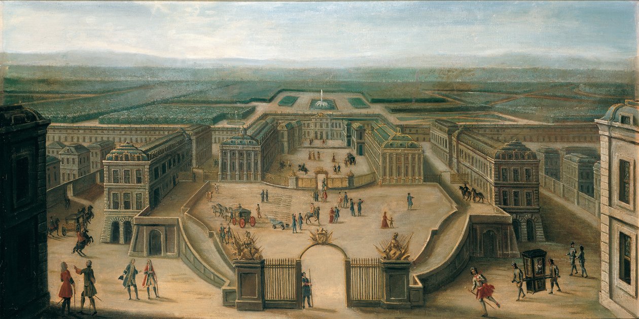 Vista de Versalhes da Place d&39;Armes de French School