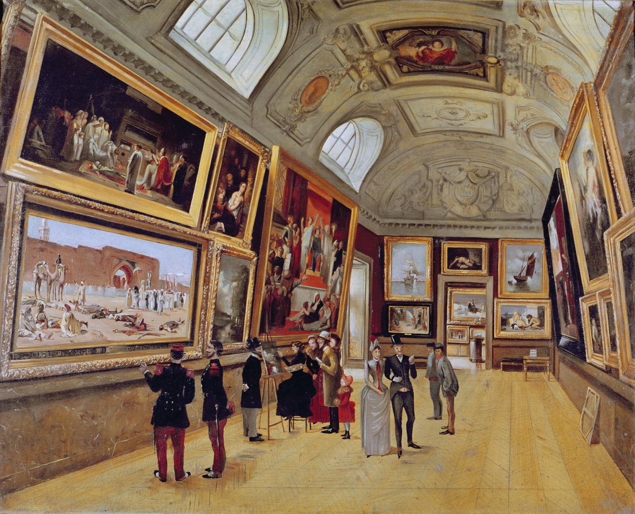 Vista, de, um, quarto, em, a, musee du luxemburgo, em, paris, em, 1883-85 de French School