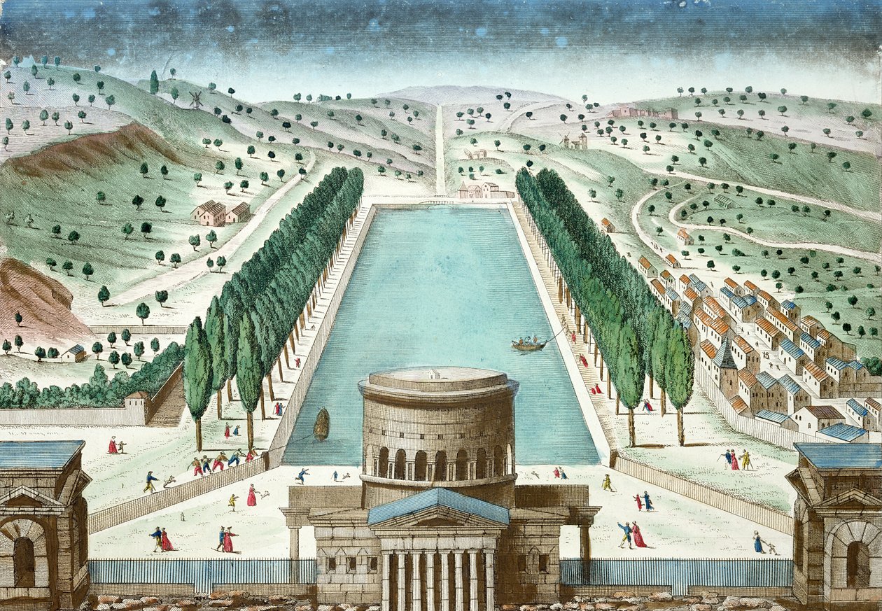 Vista, de, a, barriere, são-martin, e, a, bacia, de, a, canal, de, l&39;ourcq, paris de French School